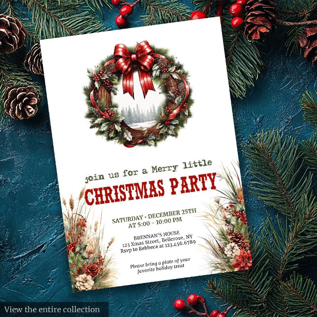 Convite Western Christmas party invite with cowboy hat (Western Christmas party invite with cowboy hat

)