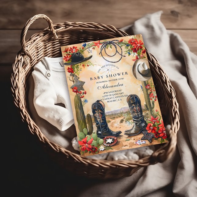 Convite Western Cowboy Boots Baby Shower (Criador carregado)