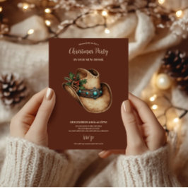 Convite Western Cowboy Hat Christmas 9 Photo