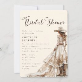 Convite Western Cowgirl and Lace Bridal Shower  Invitation