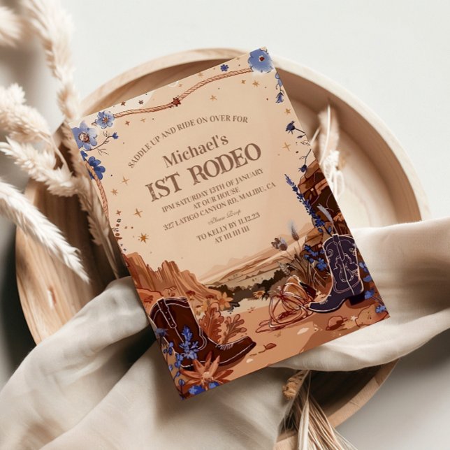 Convite Western Cowgirl Cowboy First Birthday (Criador carregado)