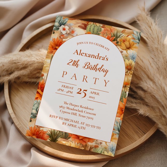 Convite Western Desert Birthday Party (Criador carregado)