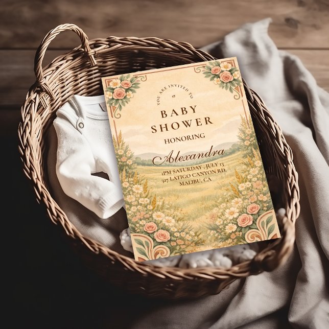 Convite Western Desert Floral Baby Shower (Criador carregado)