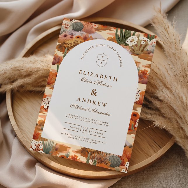 Convite Western Desert Floral Wedding (Criador carregado)
