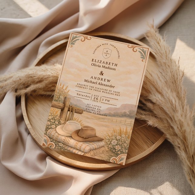 Convite Western Desert Ranch Wedding (Criador carregado)
