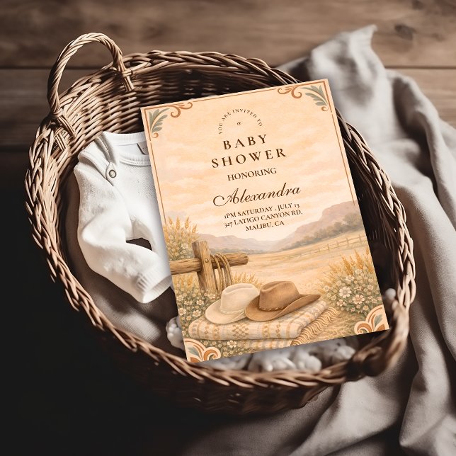 Convite Western Desert Saddle Baby Shower (Criador carregado)