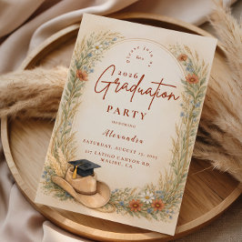 Convite Western Floral Graduation Party