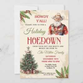 Convite Western Holiday Hoedown Invite, Papais noeis De Co
