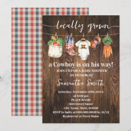 Convite Western Locally Grown Patriotic Baby Shower