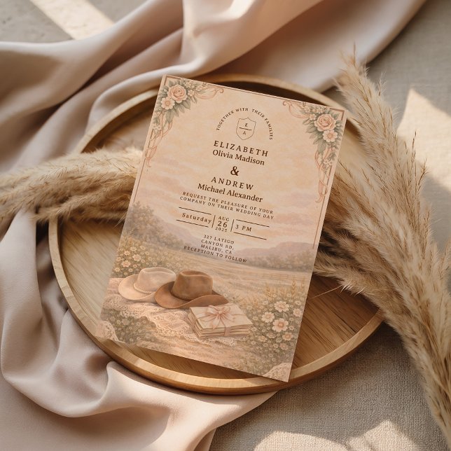 Convite Western Meadow Keepsake Wedding (Criador carregado)