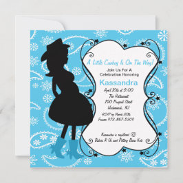 Convite Western Pregnant Mama para ser Chá de fraldas conv