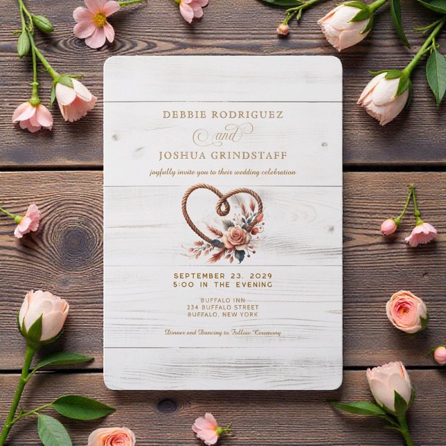 Convite Western Rustic Barn Wedding Invitation  (Criador carregado)