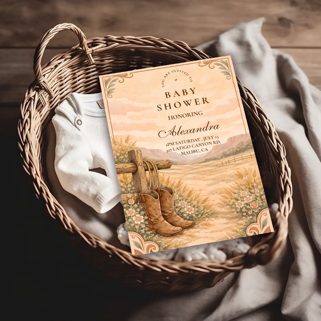 Convite Western Saddle Desert Baby Shower (Criador carregado)