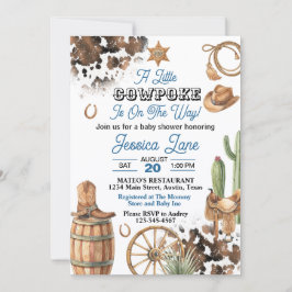 Convite Western Theme Boy Baby Shower