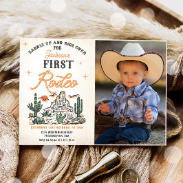 Convite Western Vintage Desert First Rodeo - Foto de Anive