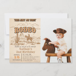 Convite Western Vintage Rodeo 2nd Birthday Invitation 