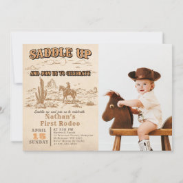 Convite Western Vintage Rodeo Birthday Invitation