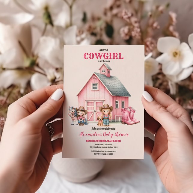 Convite Western Watercolor Baby Chá (Criador carregado)