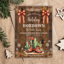 Western Xmas, Holiday Hoedown Invite, Boots do Cow