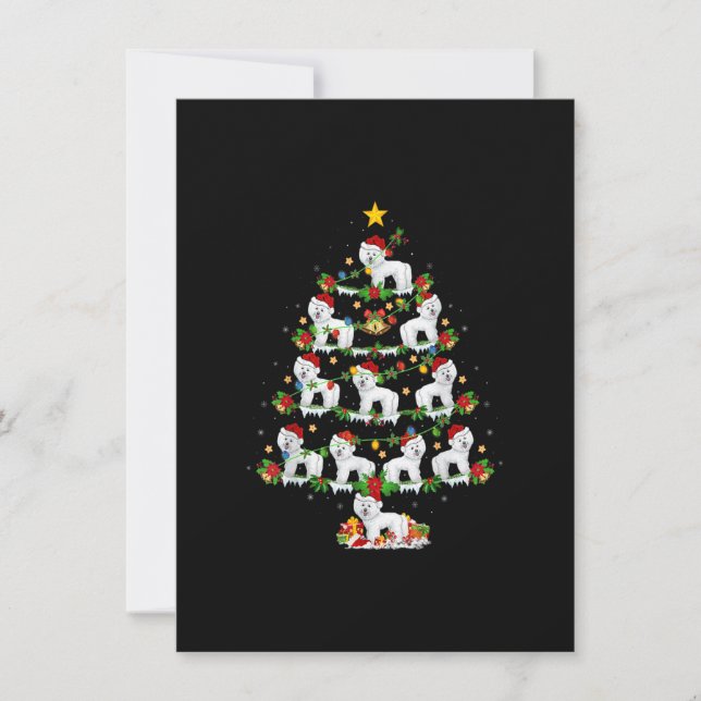 Convite Westie Dog Lover Xmas Luzes Westie Árvore de Natal (Frente)