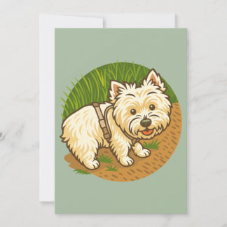 Convite Westie feliz na Trilha da Natureza