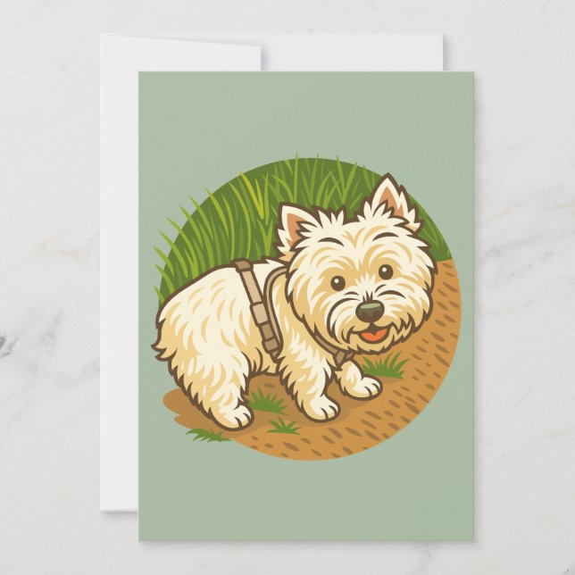 Convite Westie feliz na Trilha da Natureza (Frente)