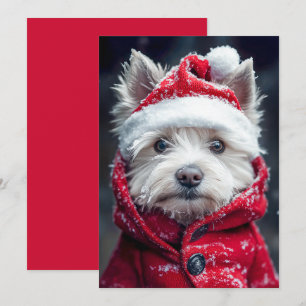 Convite Westie Festivo na Neve