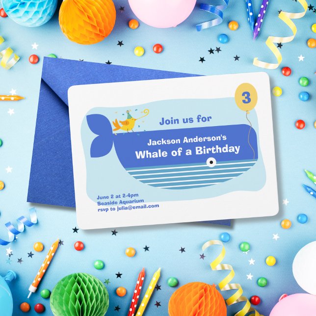Convite Whale of a Birthday Party (Criador carregado)