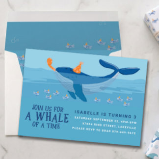 Convite Whale of a Time – Kids Birthday Invitation
