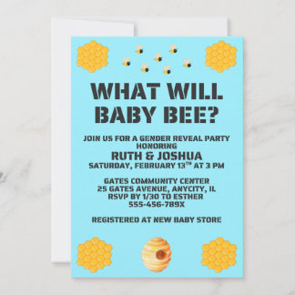 Convite What Will Baby Bee Gender Reveal