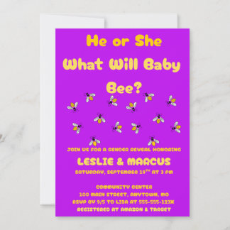 Convite What Will Baby Bee Gender Reveal