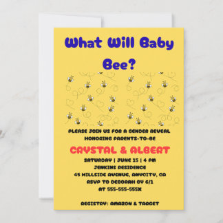 Convite What Will Baby Bee Gender Reveal 