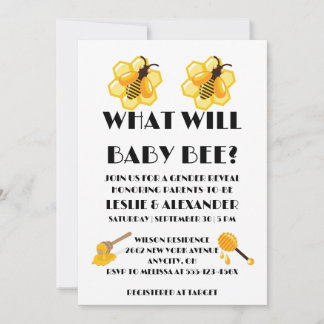 Convite What Will Baby Bee Gender Reveal