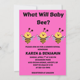 Convite What Will Baby Bee Gender Reveal