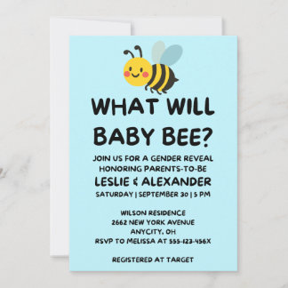 Convite What Will Baby Bee Gender Reveal