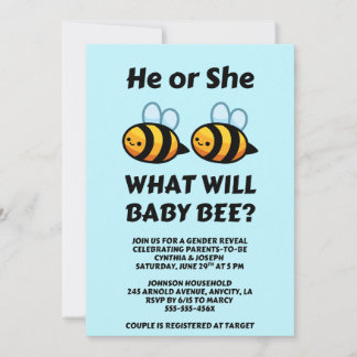 Convite What Will Baby Bee Gender Reveal