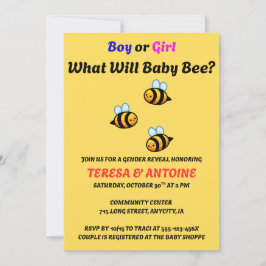 Convite What Will Baby Bee Gender Reveal