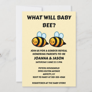 Convite What Will Baby Bee Gender Reveal