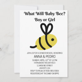 Convite What Will Baby Bee Gender Reveal