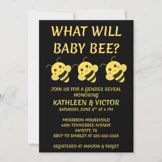 Convite What Will Baby Bee Gender Reveal