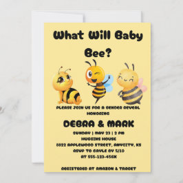 Convite What Will Baby Bee Gender Reveal