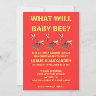 Convite What Will Baby Bee Gender Reveal