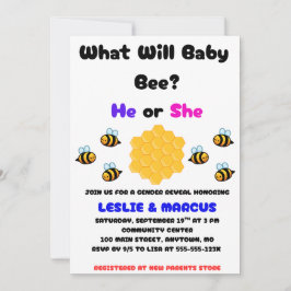 Convite What Will Baby Bee Gender Reveal