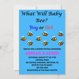 Convite What Will Baby Bee Gender Reveal
