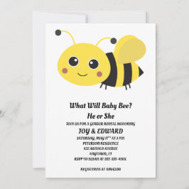 Convite What Will Baby Bee Gender Reveal Invitation