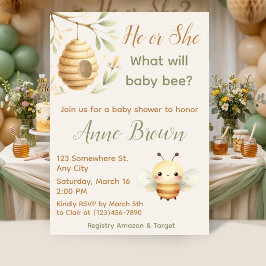Convite What Will Baby Bee Honey Bee Gender Reveal