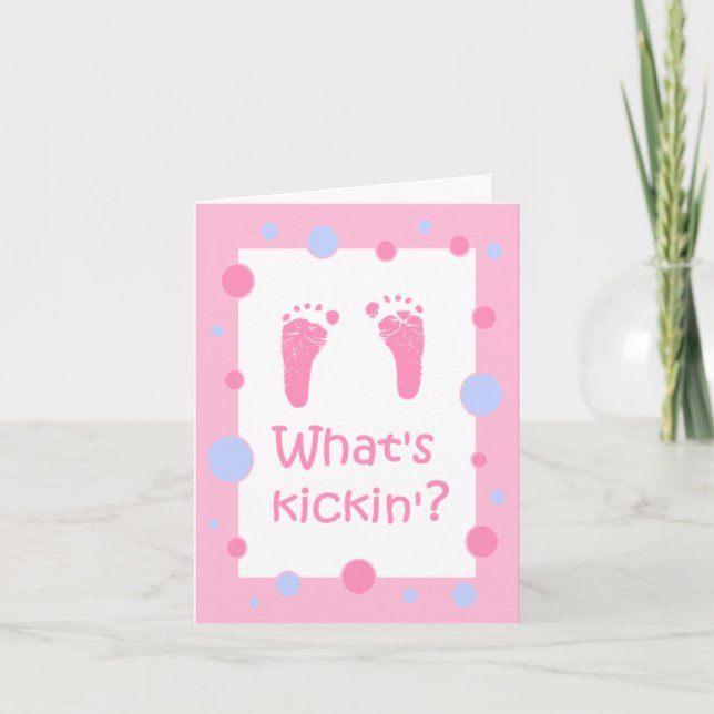 Convite What's Kickin' baby shower invitation (Frente)