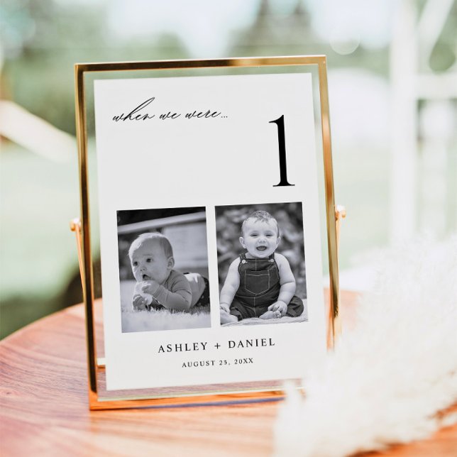 Convite When We Were Age Photo Table Number (Criador carregado)