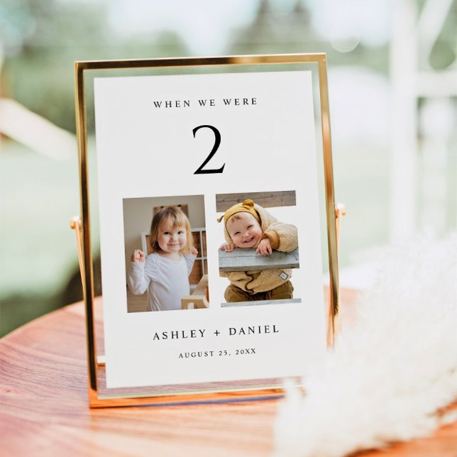 Convite When We Were Age Table Number with Photos (Criador carregado)