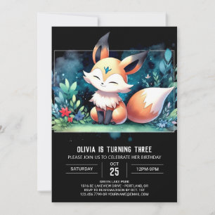 Convite Whimcolor Fox Birthday digital